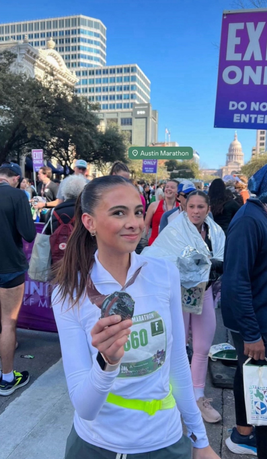 Natalia running a marathon